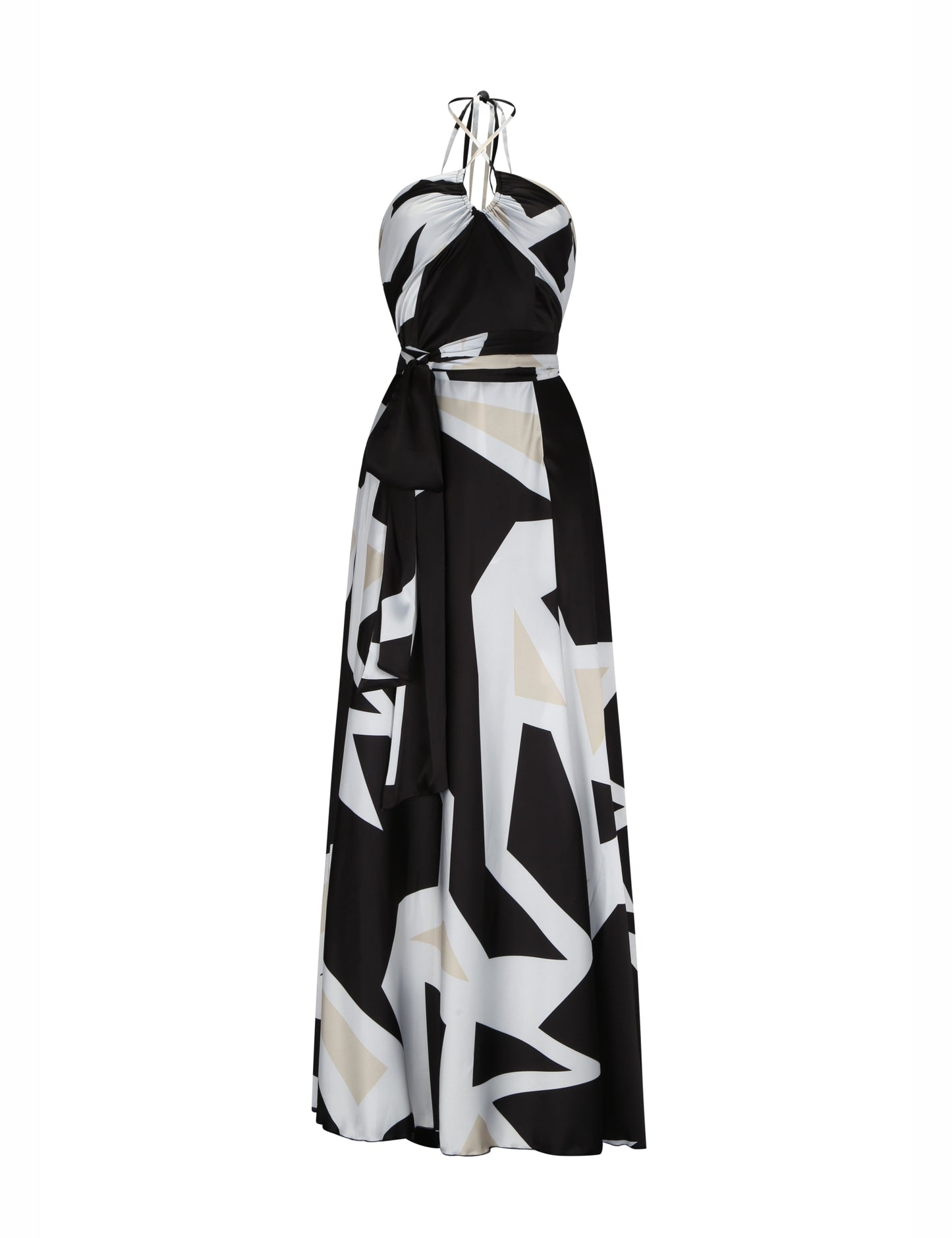 Danza Maxi Pelican Dress - Beige & black