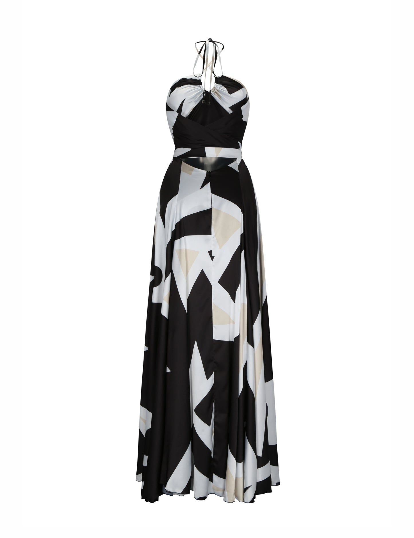 Danza Maxi Pelican Dress - Beige & black