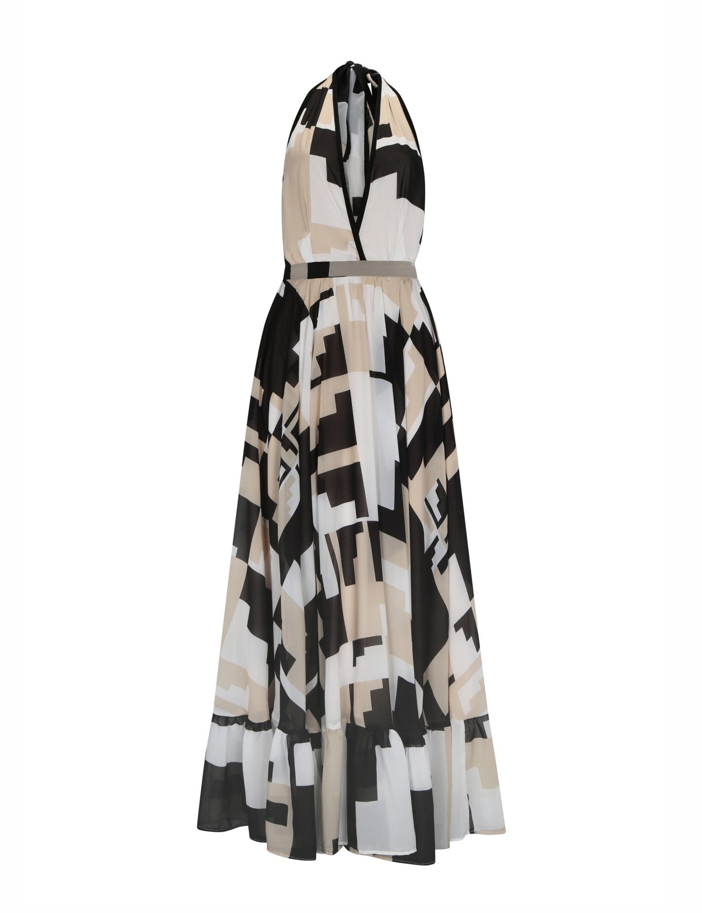 Labyrinth Balkanico Dress - Beige & black