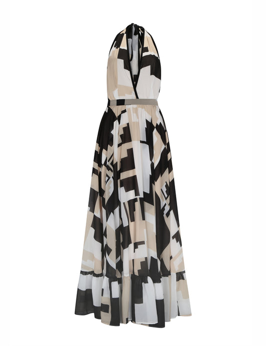 Labyrinth Balkanico Dress - Beige & black
